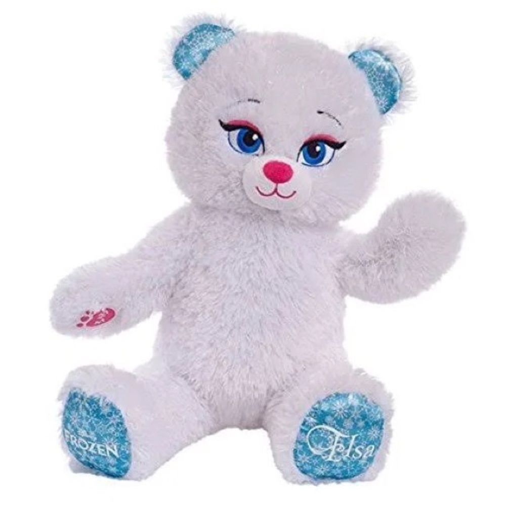 Build A Bear Disney Frozen Elsa White Magical Sparkle Plush Teddy Bear BABW RARE
